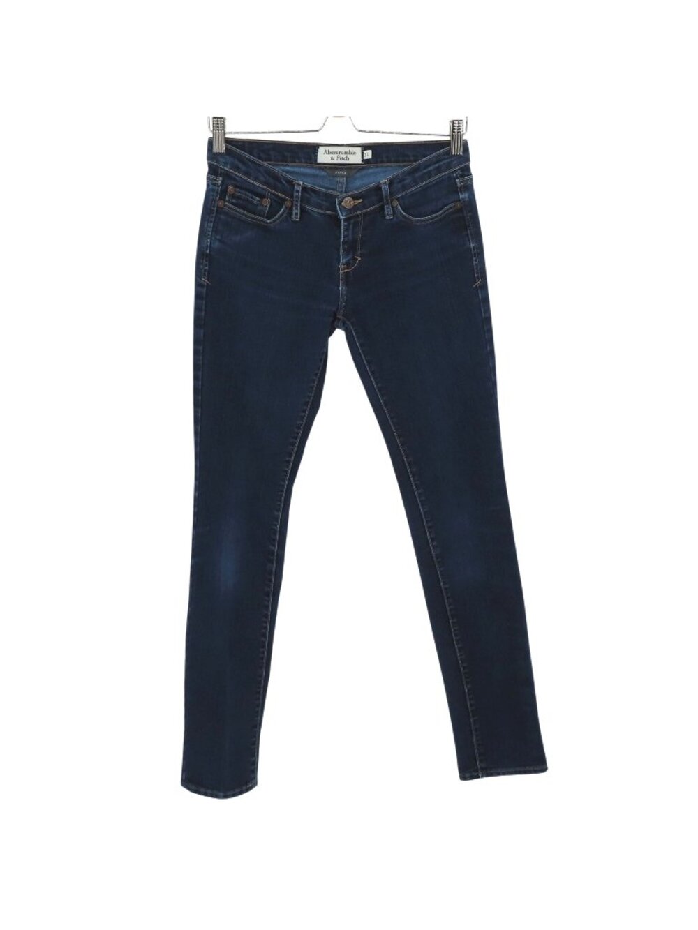 Abercrombie & Fitch Women 2L 2 Long Erin Low Rise Blue Denim Jeans Cotton Blend